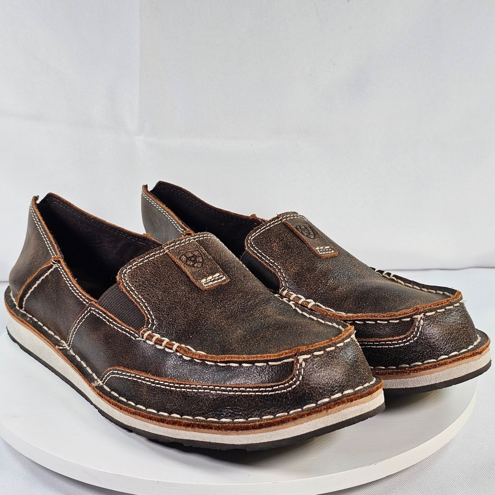 Ariat Cruiser Brown Distressed Leather Moc Toe Slip On Shoes 10029967 Womens 11B